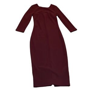 Express Burgundy Dress, back zip bodycon, XS to